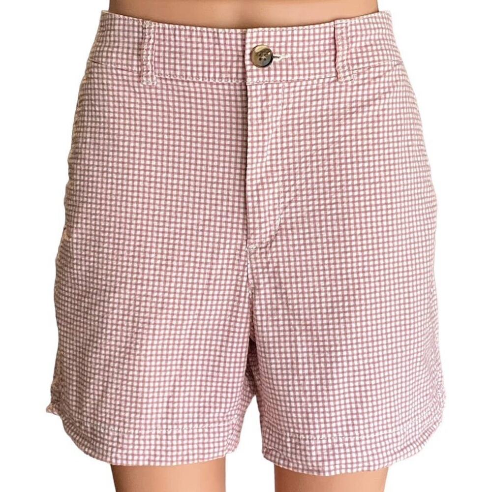 OLD NAVY Pink & White Check Cotton Everyday Shorts ~ Women' Size 8